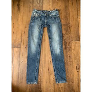 Miss Me Jeans Skinny Style # JP5124S11 Size 27 Rhinestone Accents GUC
